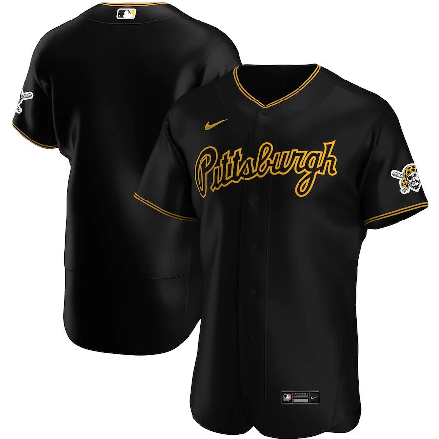 Mens Pittsburgh Pirates Nike Black Alternate Authentic Team MLB Jerseys